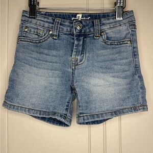 7 For All Mankind Blue Denim Shorts